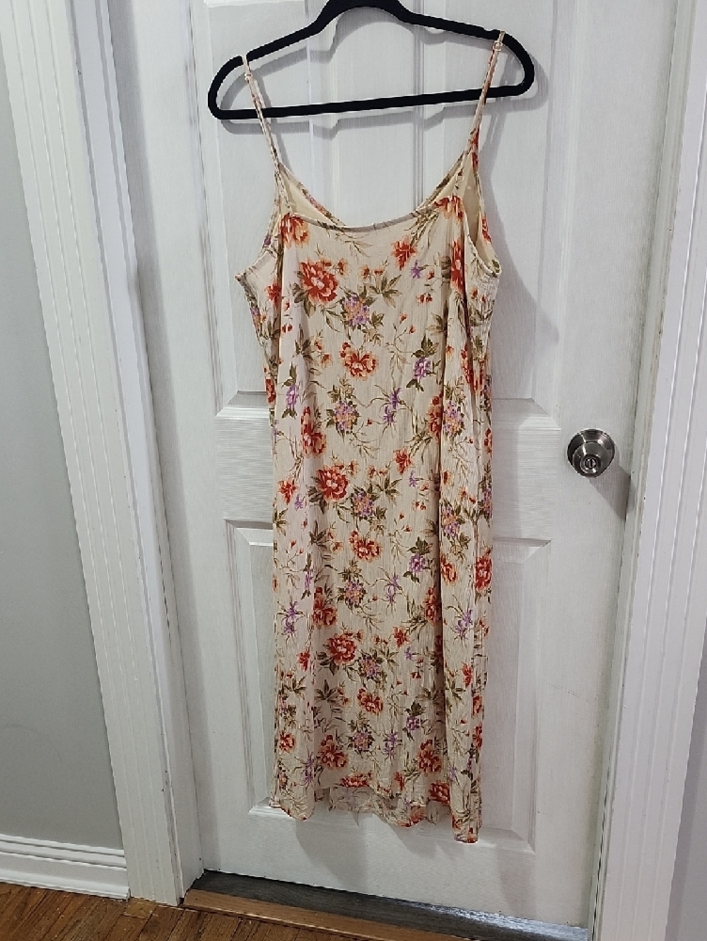 Floral Midi Slip Dress Size Large Strappy Cottagecore Summer Vacation. - Picture 4 of 7